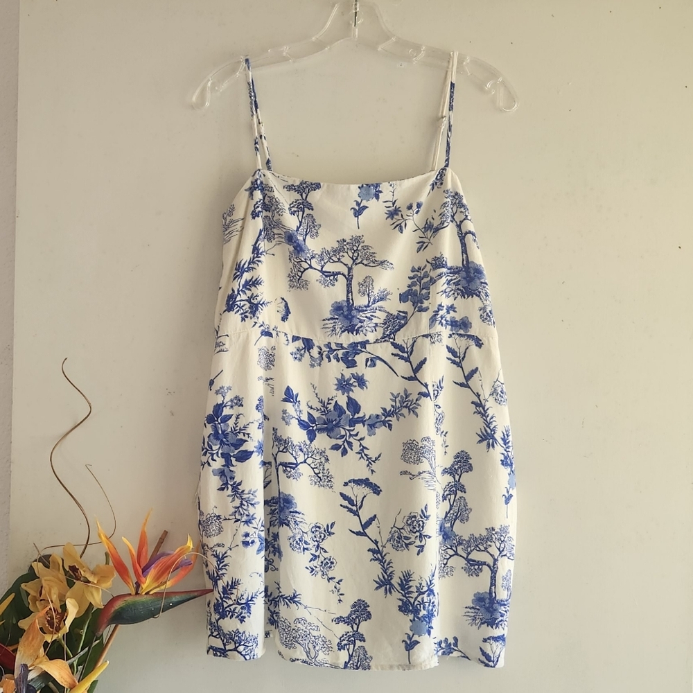 Mahina Blue and White Mini Dress